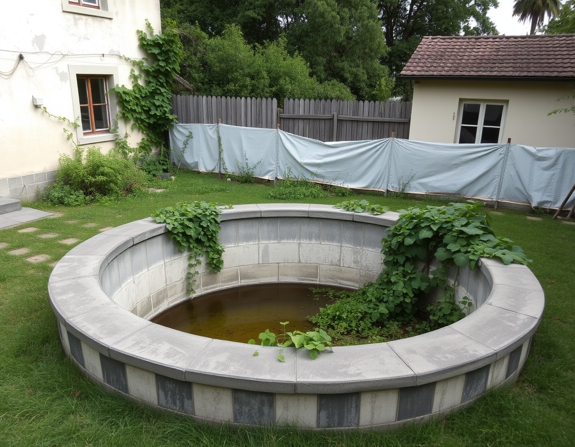 Kombinace pletiva a betonového plotu na zahradě